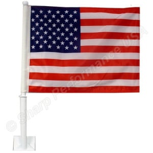 Car Window Flags – Great patriotic way of drawing attention to your lots!