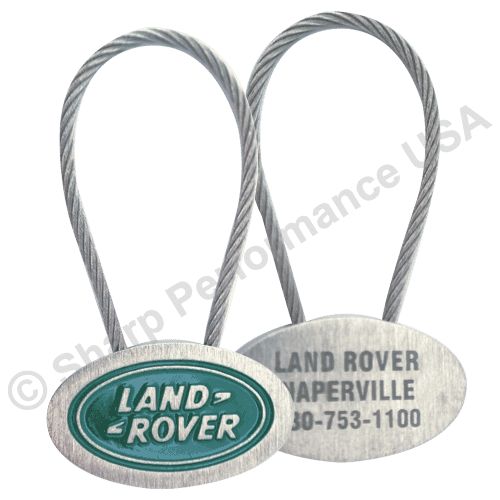 K704 – Custom Oval Cable Metal Key tag w/ Brushed Nickel Finish