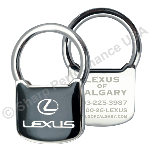 K301-LEXUS-SILVER – Classic Lock Type Metal Keytag w/ Shiny Nickel Finish Shown, lock type keychain, custom keytag
