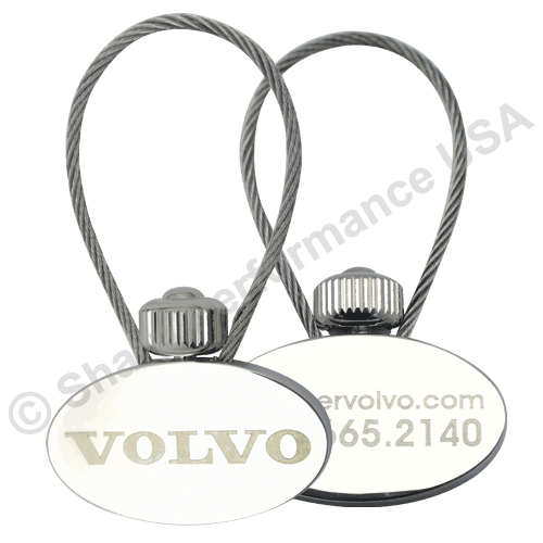 K7004 – Oval Cable twist lock metal Keytag w/ Shiny Nickel Finish